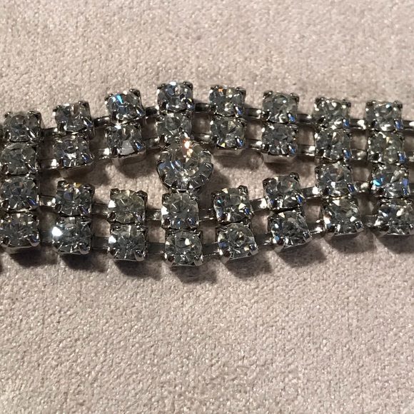Vintage 50’s Clear Crystal Rhinestone Bracelet 8” - Picture 4 of 8